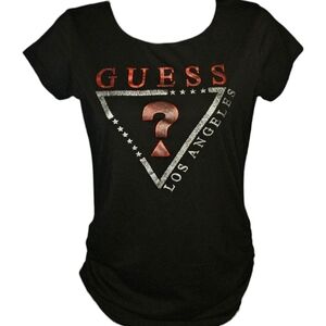 Guess Logo Ruched Side Short Sleeve Top